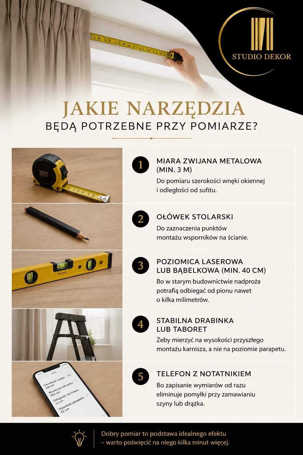 Jakie narzędzia będą potrzebne przy pomiarze