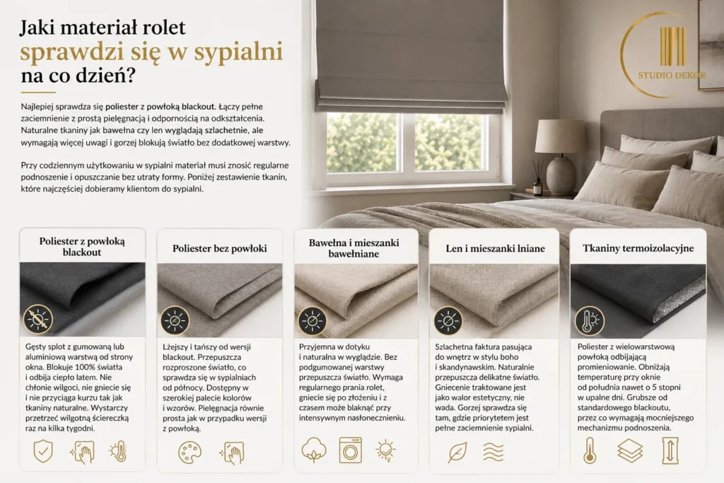 Jaki materiał rolet sprawdzi się w sypialni na co dzień?