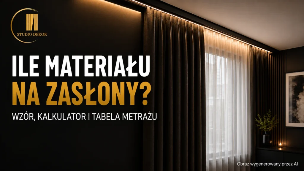 Ile materiału na zasłony? Wzór, kalkulator i tabela metrażu